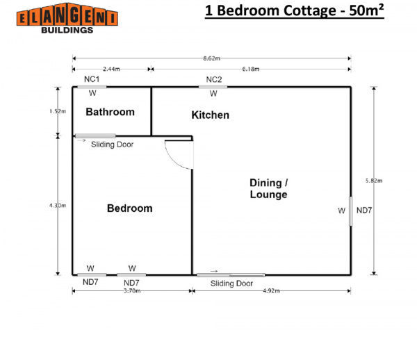 1-Bedroom-Cottage-50m²